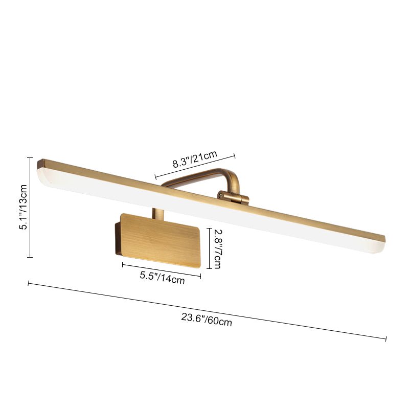 1-Light Brass Linear LED Vanity Light