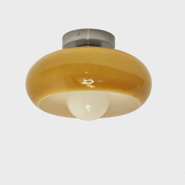 Mid Century Glass Semi Flush Mount Ceiling Lamp