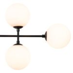 8-Light Linear Sputnik Frosted Glass Globe Chandelier