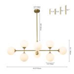 8-Light Linear Sputnik Frosted Glass Globe Chandelier