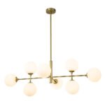 8-Light Linear Sputnik Frosted Glass Globe Chandelier