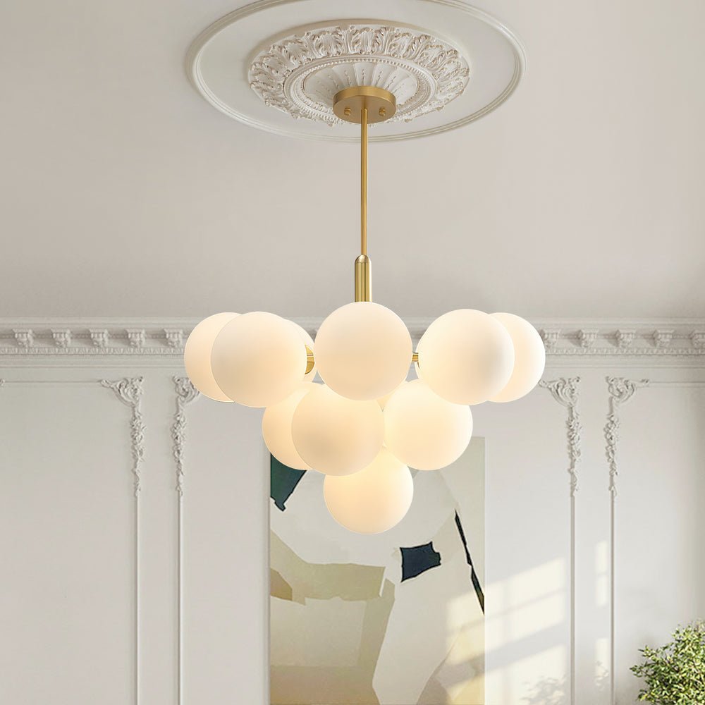 Milky Glass Cluster Bubble Chandelier