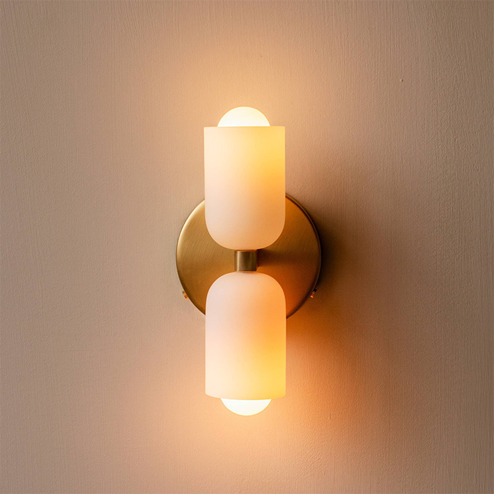 Modern Creamy Double Heads Wall Sconce