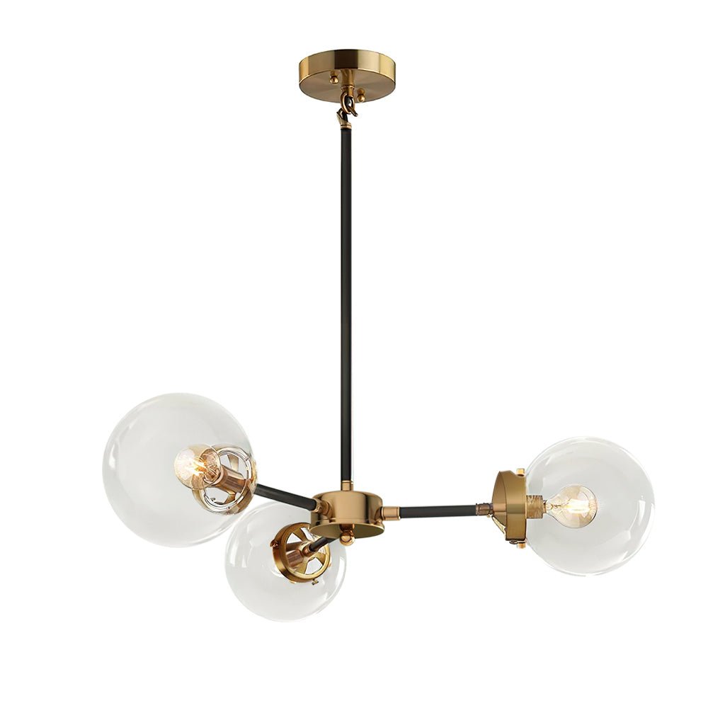 Black and Brass Mid-century Sputnik Chandelier