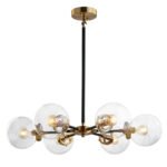 Black and Brass Mid-century Sputnik Chandelier