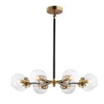 Black and Brass Mid-century Sputnik Chandelier