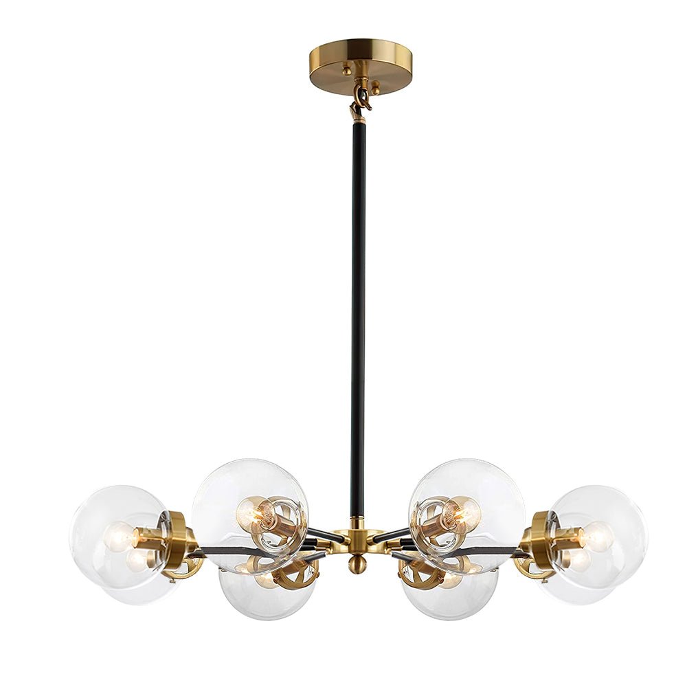 Black and Brass Mid-century Sputnik Chandelier