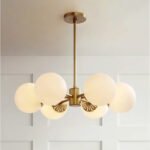 Vintage Glass Ball Brass Chandelier