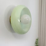 Mid Century Glass Semi Flush Mount Ceiling Lamp