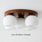 Minimalist Wood Multi-Heads White Ceiling Light