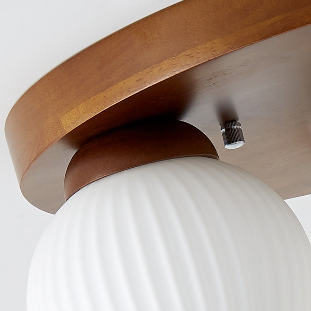 Minimalist Wood Multi-Heads White Ceiling Light