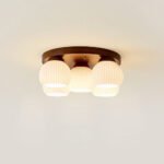 Minimalist Wood Multi-Heads White Ceiling Light