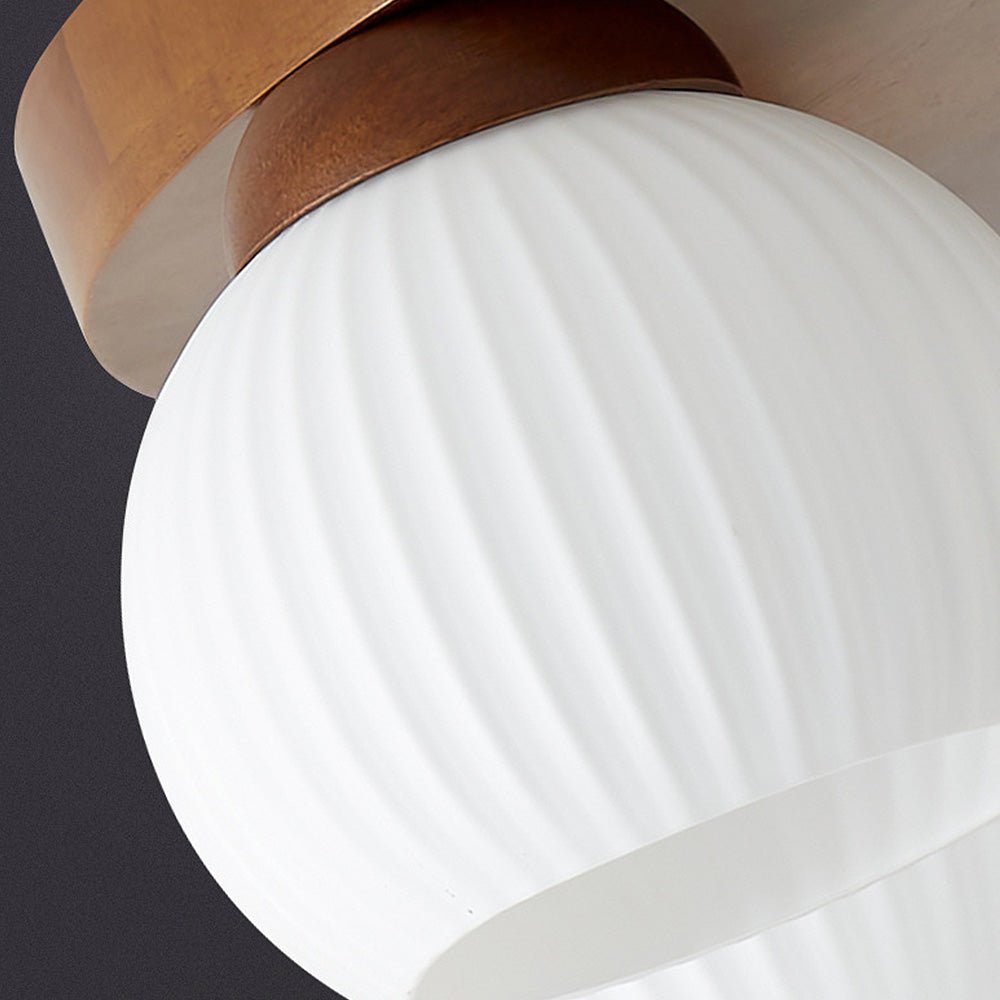 Minimalist Wood Multi-Heads White Ceiling Light