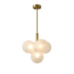 Frosted Ribbed Glass Bubble Chandelier