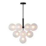 Frosted Ribbed Glass Bubble Chandelier