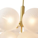 Frosted Ribbed Glass Bubble Chandelier