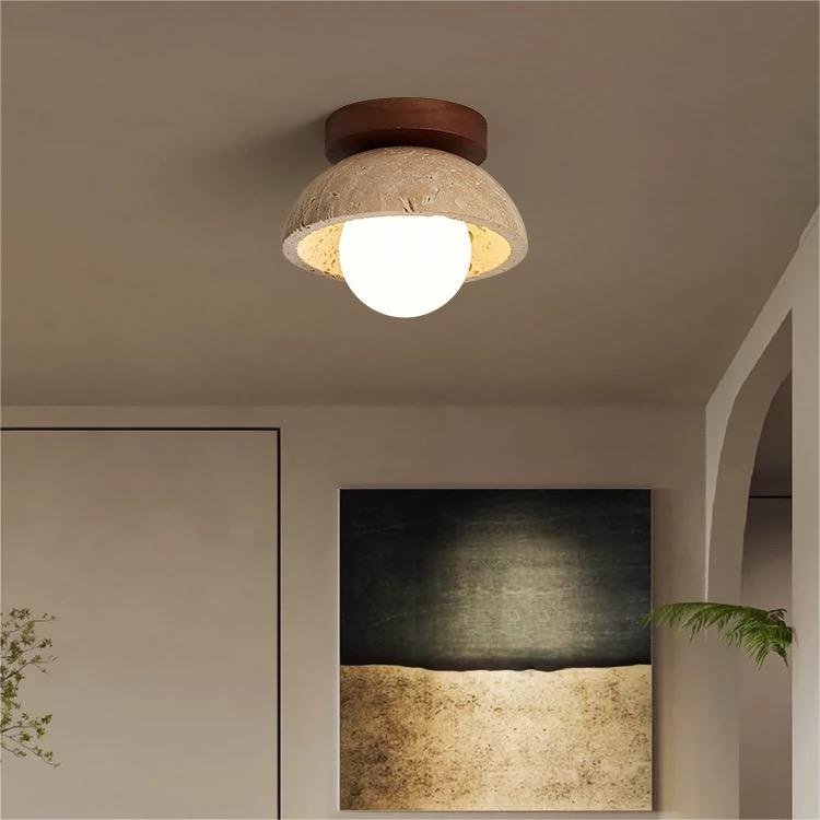 Contemporary Industrial Beige Stone Wall Light