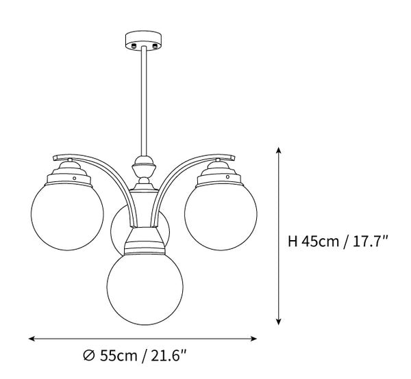 Retro Salamanca Round Glass Chandelier Lights