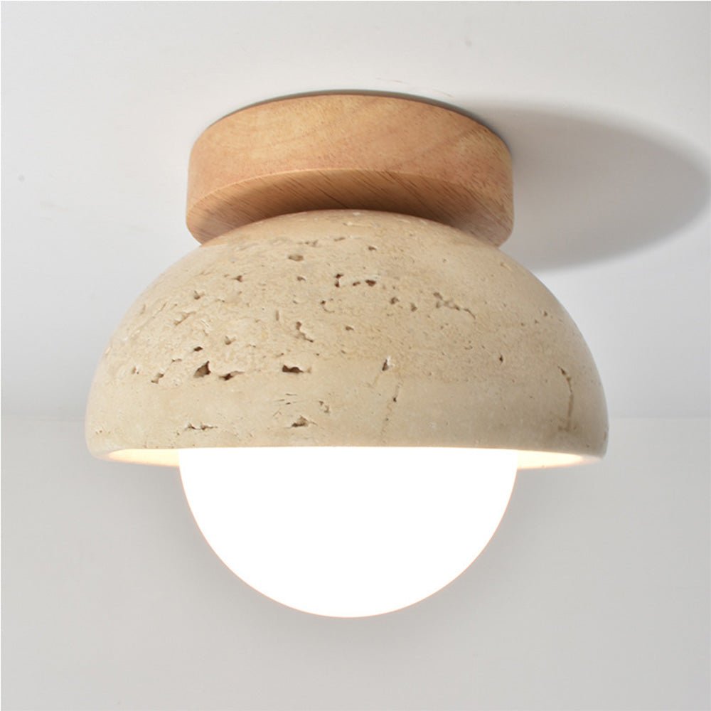 Contemporary Industrial Beige Stone Wall Light