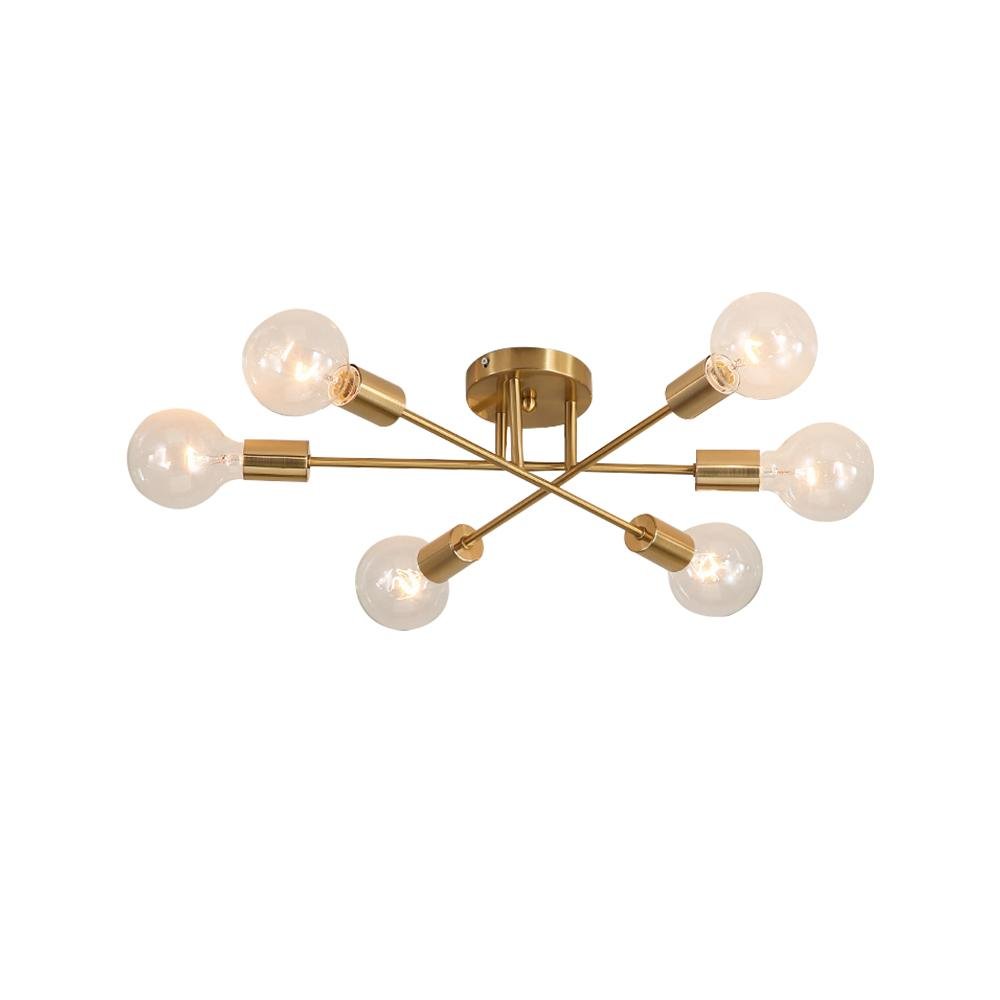 6-light Semi Flush Sputnik Light Fixture