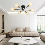 6-light Semi Flush Sputnik Light Fixture