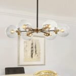 Black and Brass Mid-century Sputnik Chandelier