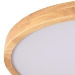 Round LED Wood Flush Mount Light