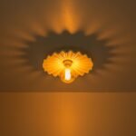 1-Light Creamy Ceramic Shade Semi Flush Mount