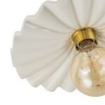 1-Light Creamy Ceramic Shade Semi Flush Mount