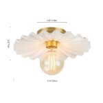 1-Light Creamy Ceramic Shade Semi Flush Mount