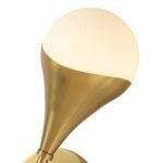 2-Light Aged Brass Teardrop Frosted Glass Wall Sconce