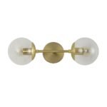 2-Light Glass Globe Wall Sconce