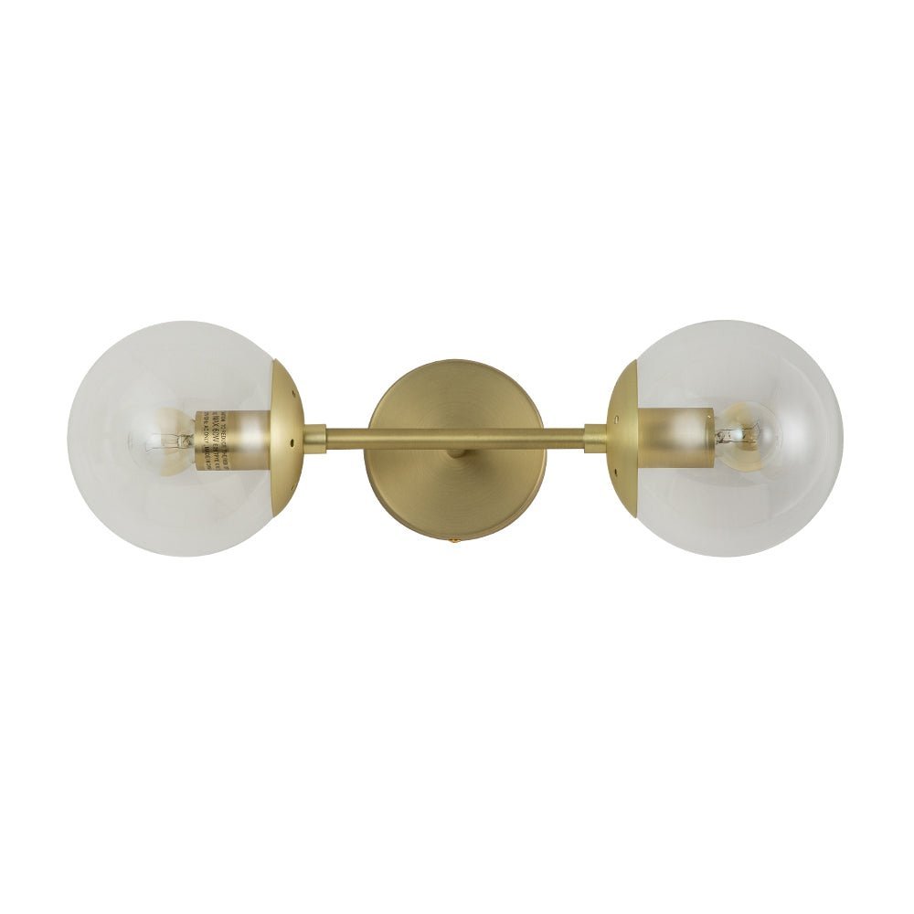 2-Light Glass Globe Wall Sconce