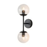 2-Light Glass Globe Wall Sconce