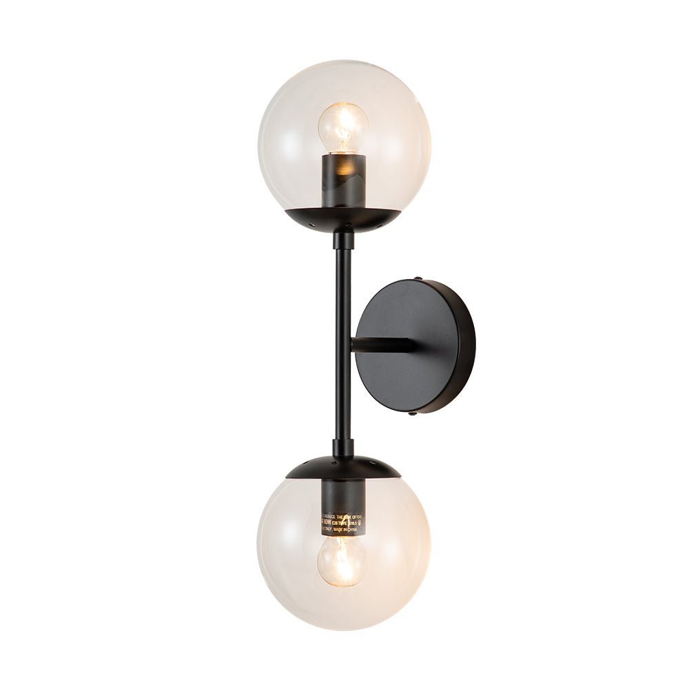 2-Light Glass Globe Wall Sconce