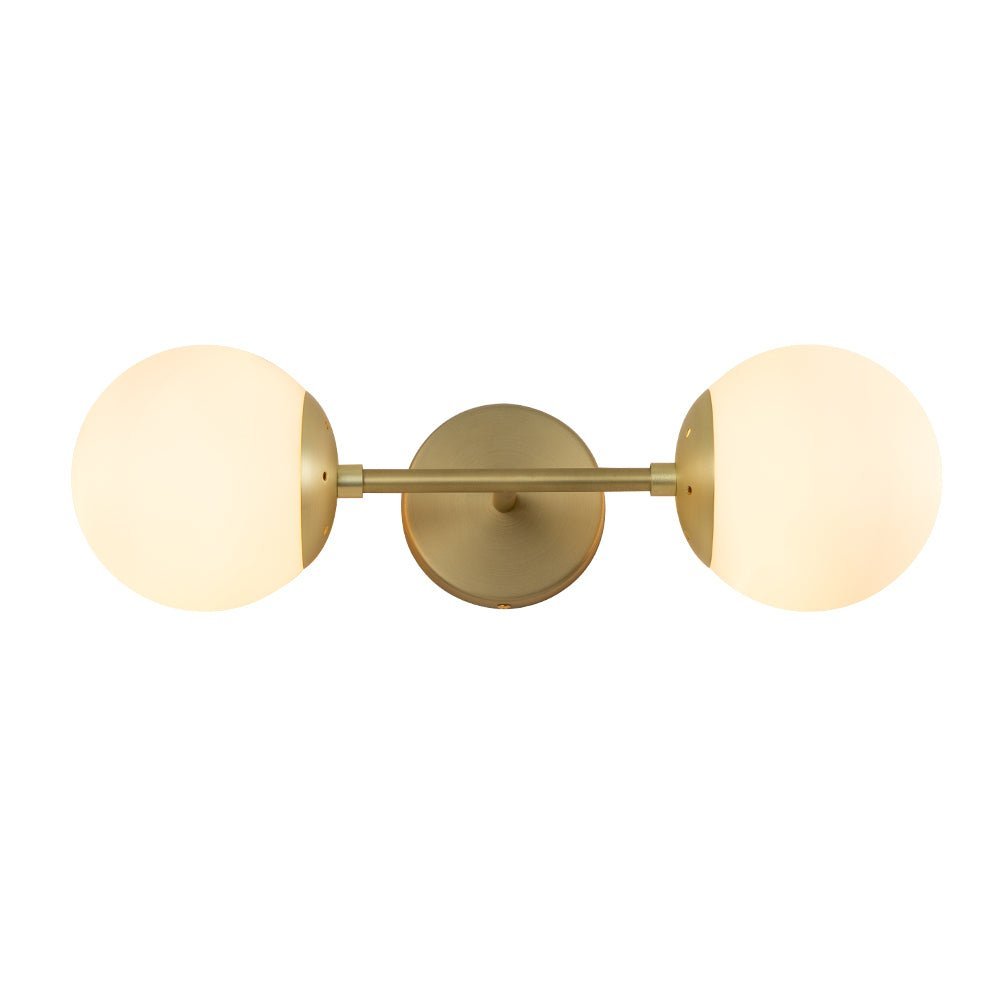 2-Light Glass Globe Wall Sconce