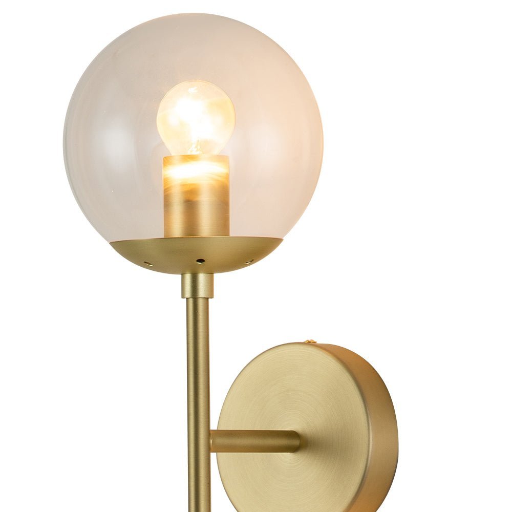 2-Light Glass Globe Wall Sconce