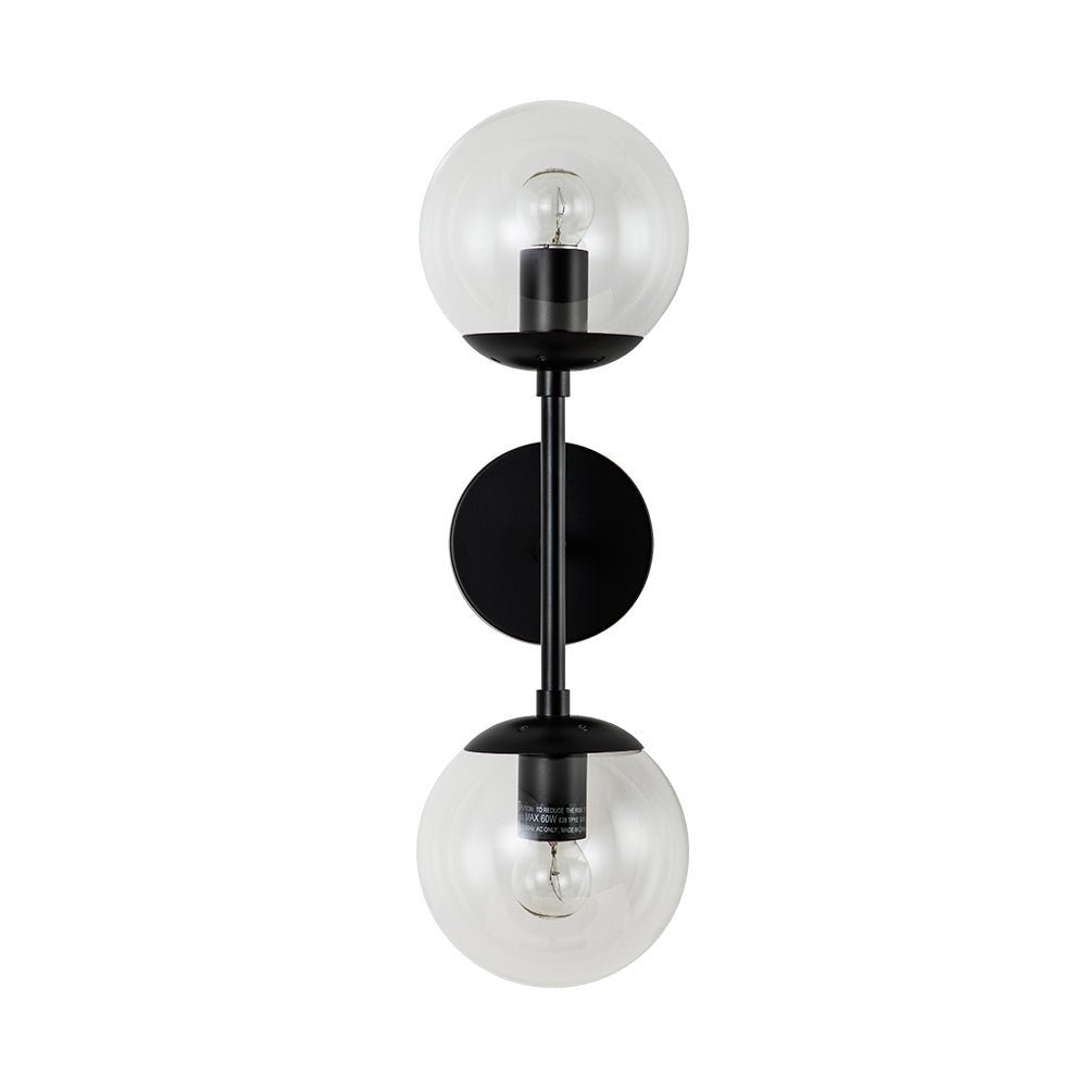 2-Light Glass Globe Wall Sconce