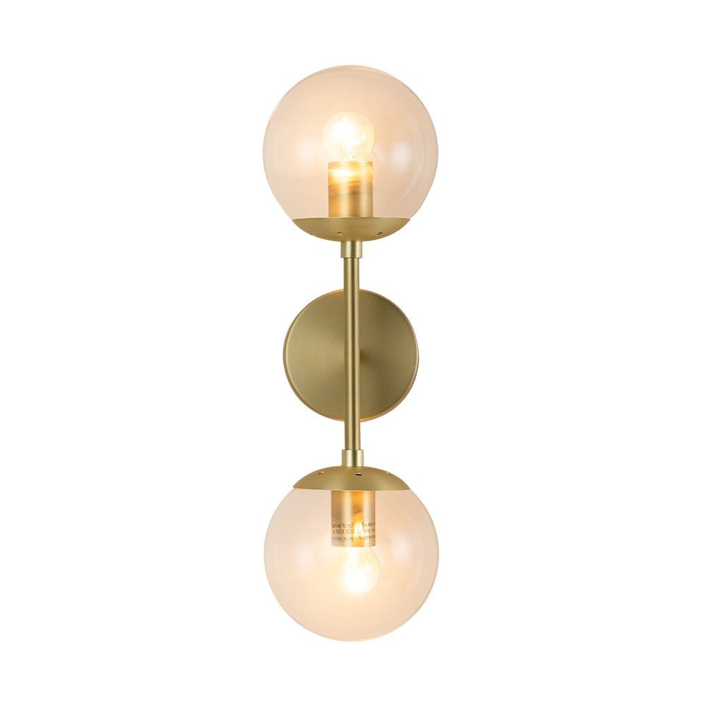 2-Light Glass Globe Wall Sconce