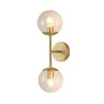 2-Light Glass Globe Wall Sconce