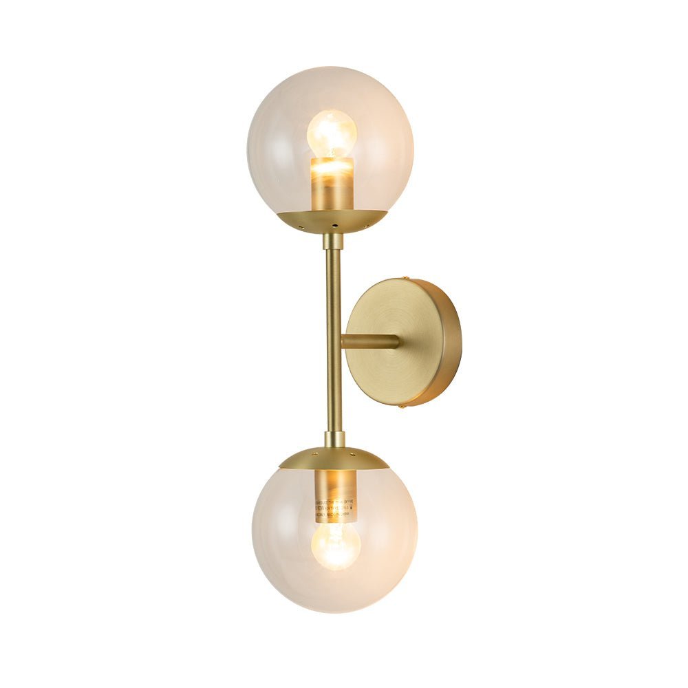 2-Light Glass Globe Wall Sconce