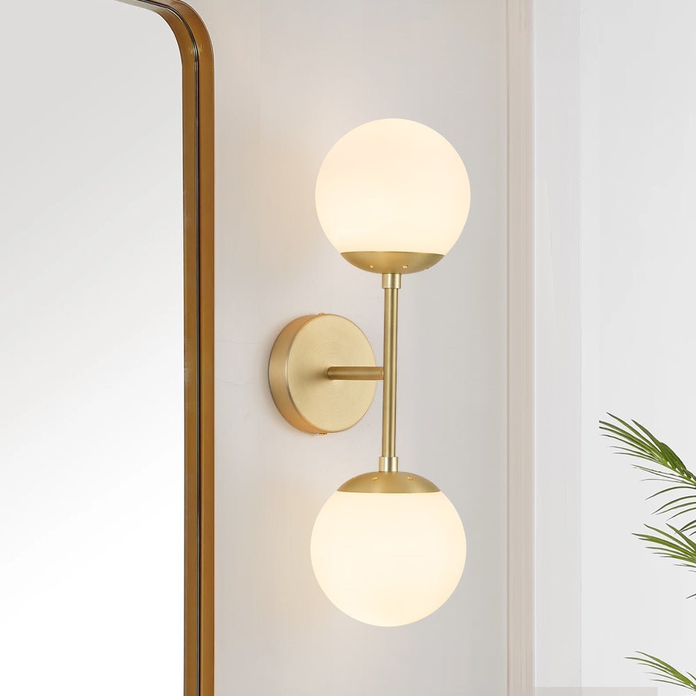 2-Light Glass Globe Wall Sconce