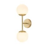 2-Light Glass Globe Wall Sconce