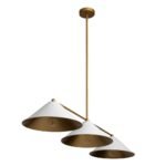 3-Light Black Cone Shade Kitchen Island Pendant