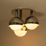 3-Light Opal Glass Globe Semi Flush Mount Light