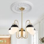 5-Light Milky Glass Globe Round Chandelier