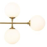 8-Light Linear Sputnik Frosted Glass Globe Chandelier