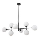 8-Light Linear Sputnik Frosted Glass Globe Chandelier