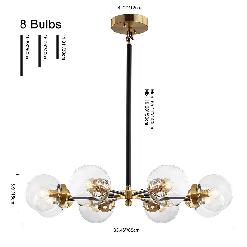 Black and Brass Mid-century Sputnik Chandelier