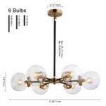 Black and Brass Mid-century Sputnik Chandelier